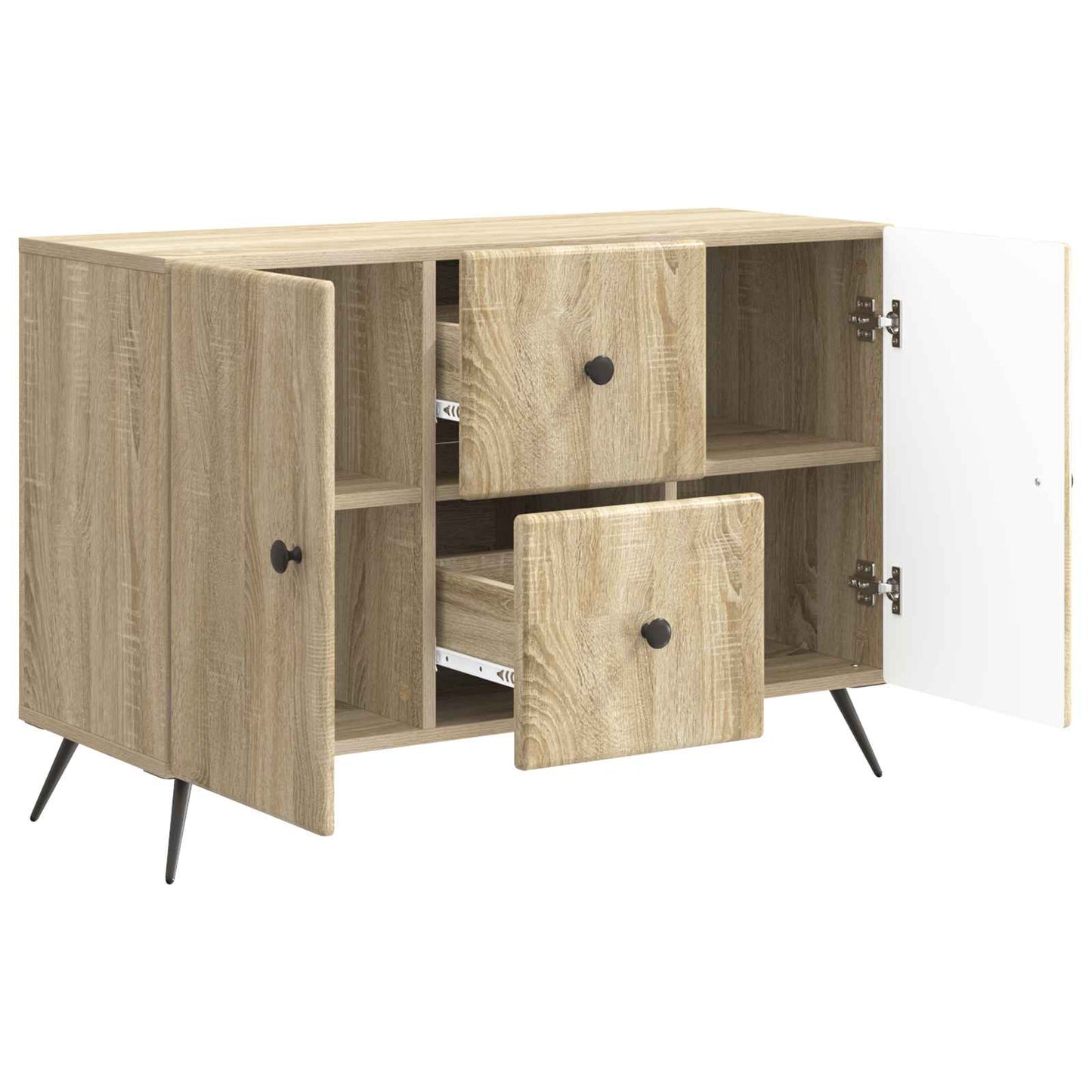 Sideboard med låda Sonoma-ek 89 x 34,5 x 60 cm Konstruerat trä