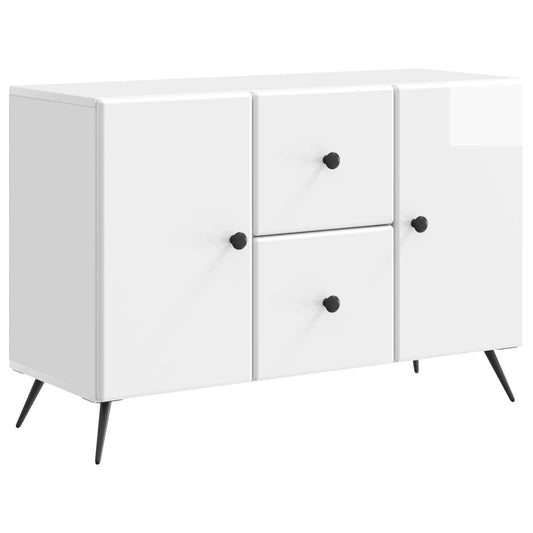 Sideboard Vit högglans 89 x 34,5 x 60 cm Konstruerat trä