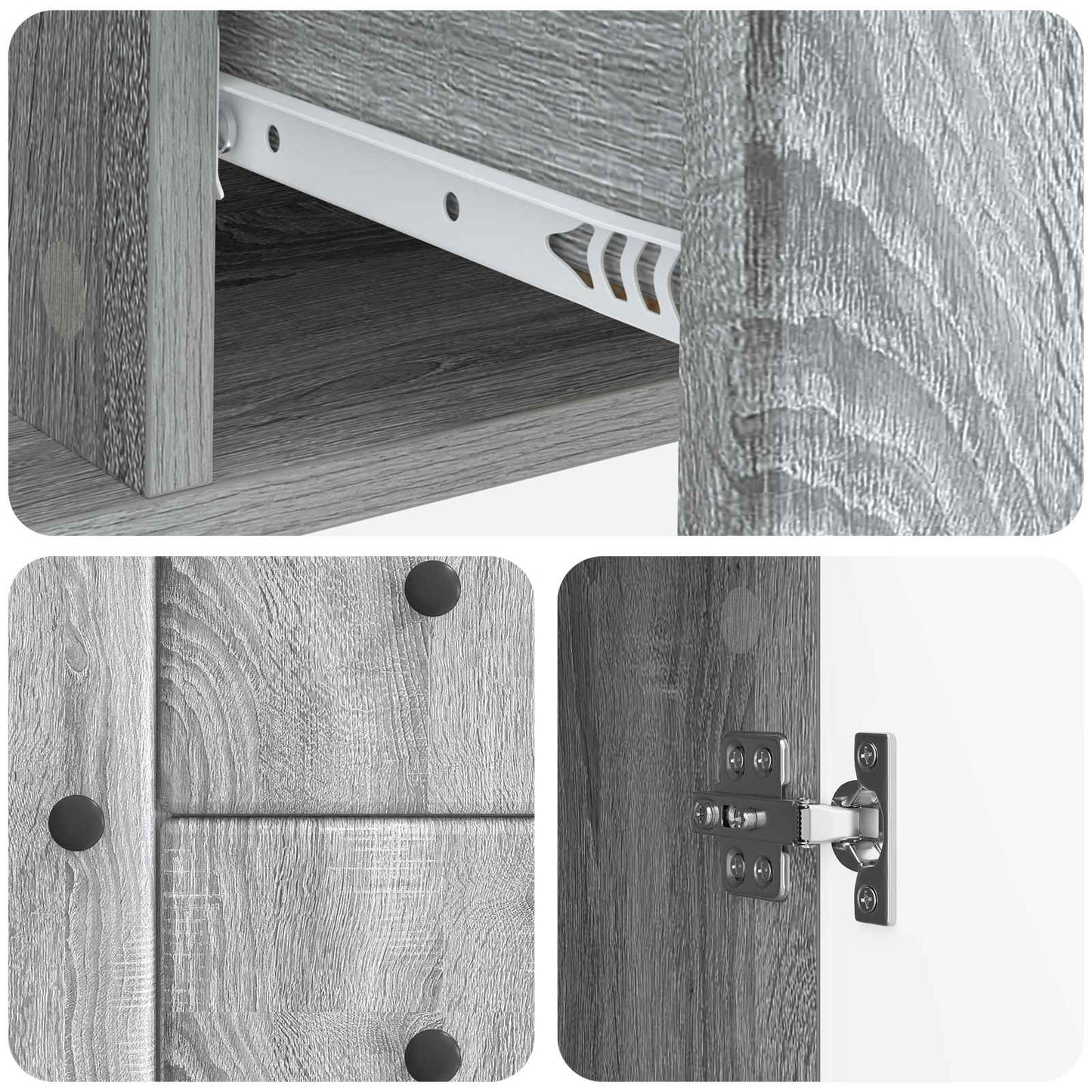 Sideboard Grå sonoma-ek 89 x 34,5 x 60 cm Konstruerat trä