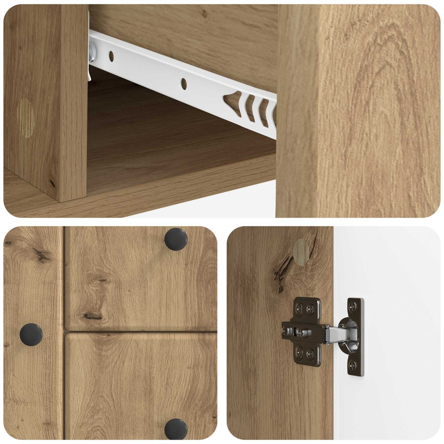 Sideboard med låda Artisan-ek 89 x 34,5 x 60 cm Konstruerat trä