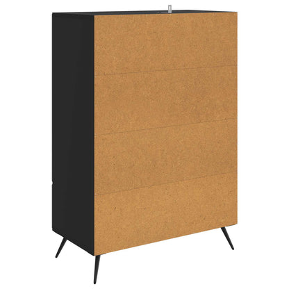 Sideboard med låda Svart 66 x 34,5 x 95 cm Konstruerat trä