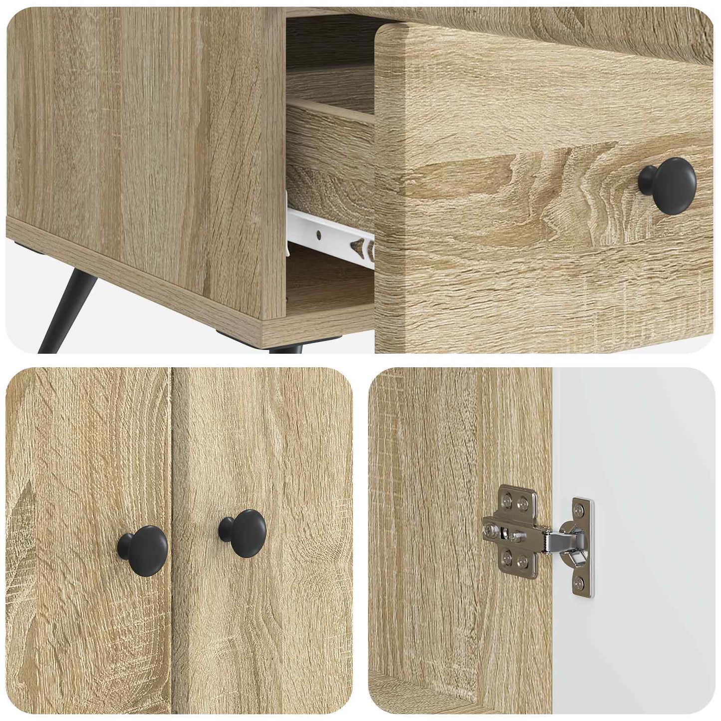 Sideboard med låda Sonoma-ek 66 x 34,5 x 95 cm Konstruerat trä