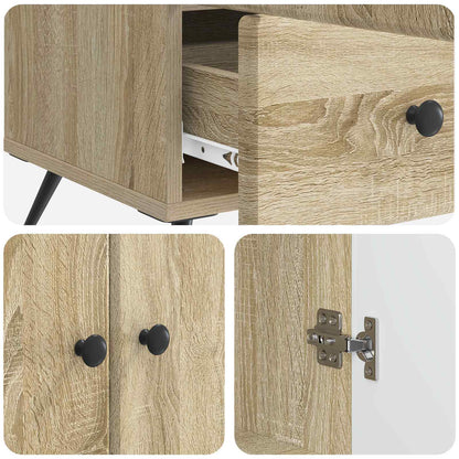 Sideboard med låda Sonoma-ek 66 x 34,5 x 95 cm Konstruerat trä