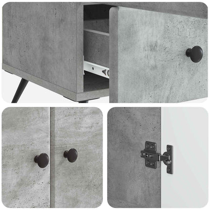 Sideboard med låda Betonggrå 66 x 34,5 x 95 cm Konstruerat trä