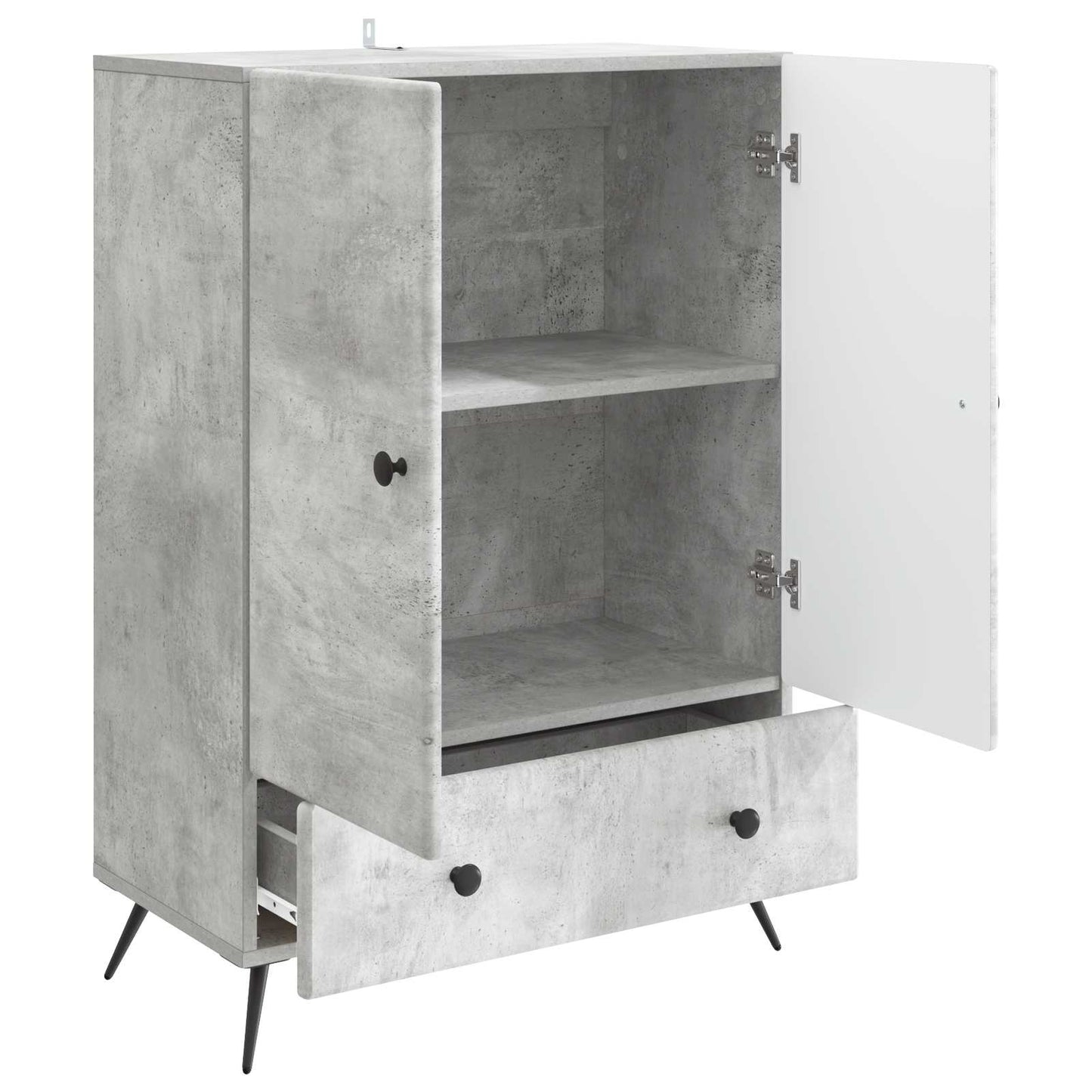 Sideboard med låda Betonggrå 66 x 34,5 x 95 cm Konstruerat trä