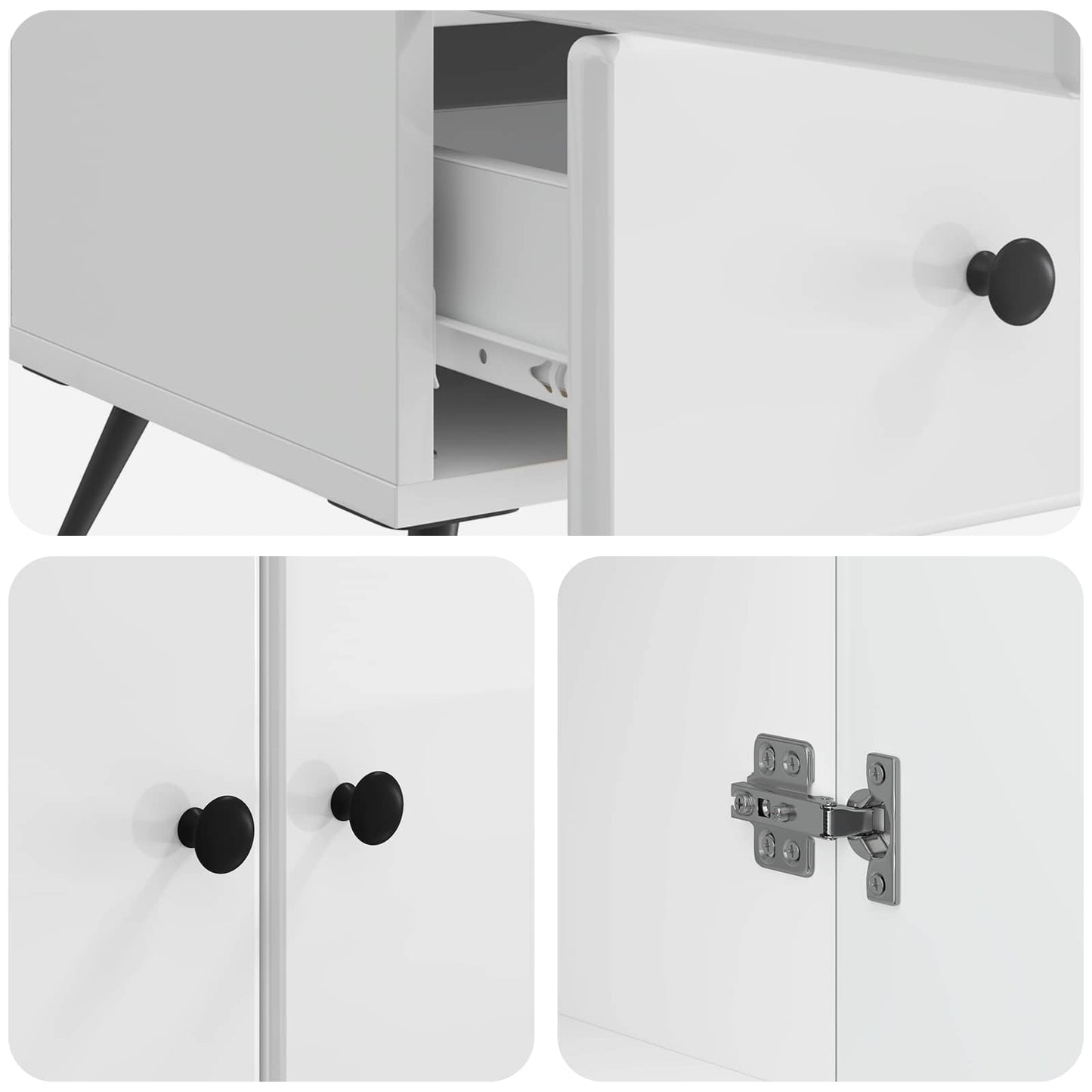 Sideboard Vit högglans 66 x 34,5 x 95 cm Konstruerat trä