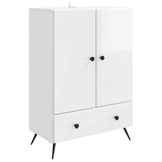 Sideboard Vit högglans 66 x 34,5 x 95 cm Konstruerat trä