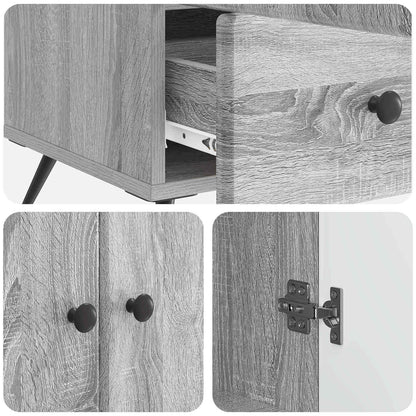 Sideboard Grå sonoma-ek 66 x 34,5 x 95 cm Konstruerat trä