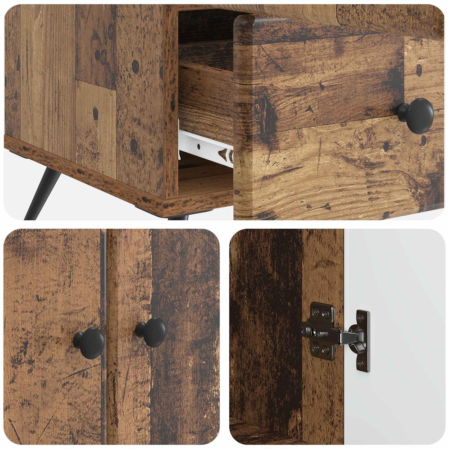 Sideboard Gammalt trä 66 x 34,5 x 95 cm Konstruerat trä