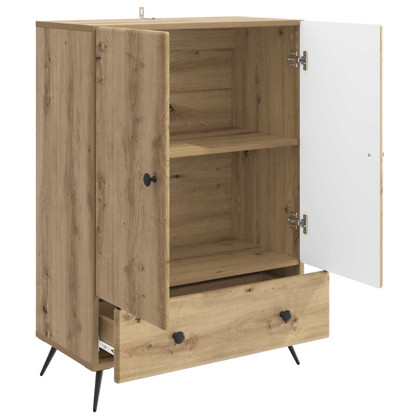 Sideboard med låda Artisan-ek 66 x 34,5 x 95 cm Konstruerat trä