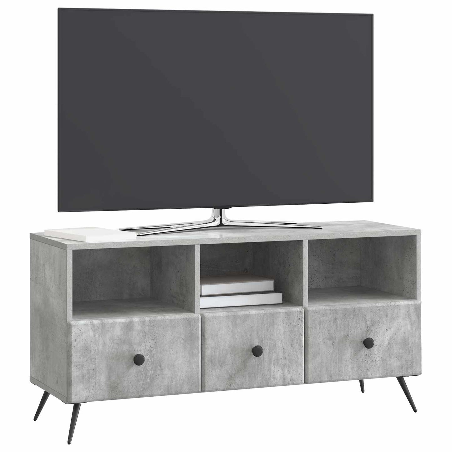 TV-skåp med låda Betonggrå 102 x 34,5 x 50 cm Konstruerat trä