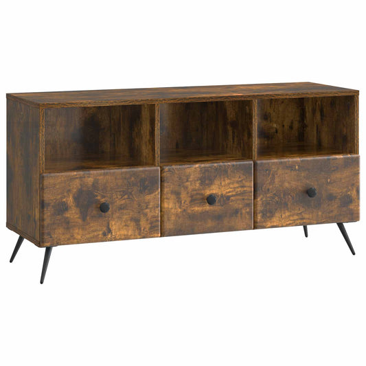 TV-skåp med låda Rökt ek 102 x 34,5 x 50 cm Konstruerat trä