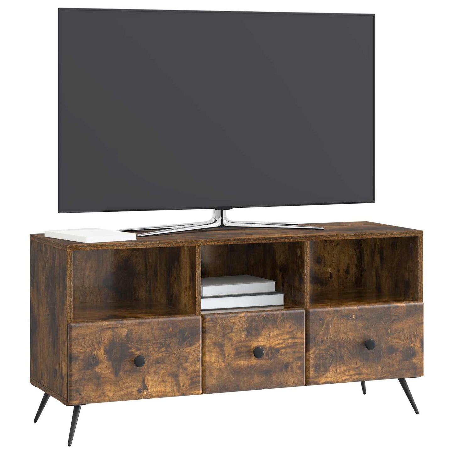 TV-skåp med låda Rökt ek 102 x 34,5 x 50 cm Konstruerat trä