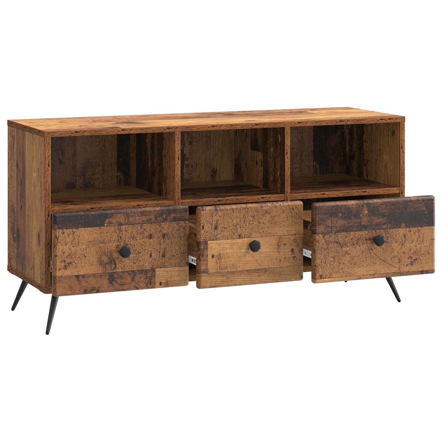 TV-skåp med låda Gammalt trä 102 x 34,5 x 50 cm Konstruerat trä