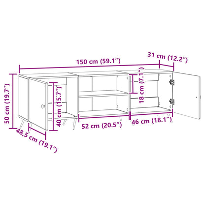 TV-skåp Betonggrå 150 x 31 x 50 cm Konstruerat trä