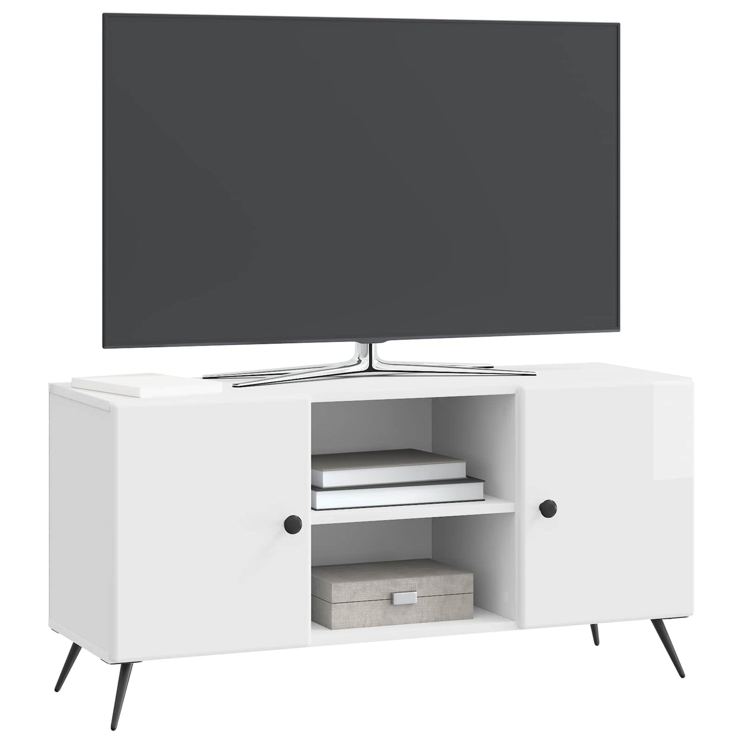 TV-skåp Vit högglans 102 x 34,5 x 50 cm Konstruerat trä