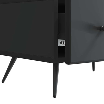 TV-skåp med låda Svart 147 x 34,5 x 30 cm Konstruerat trä