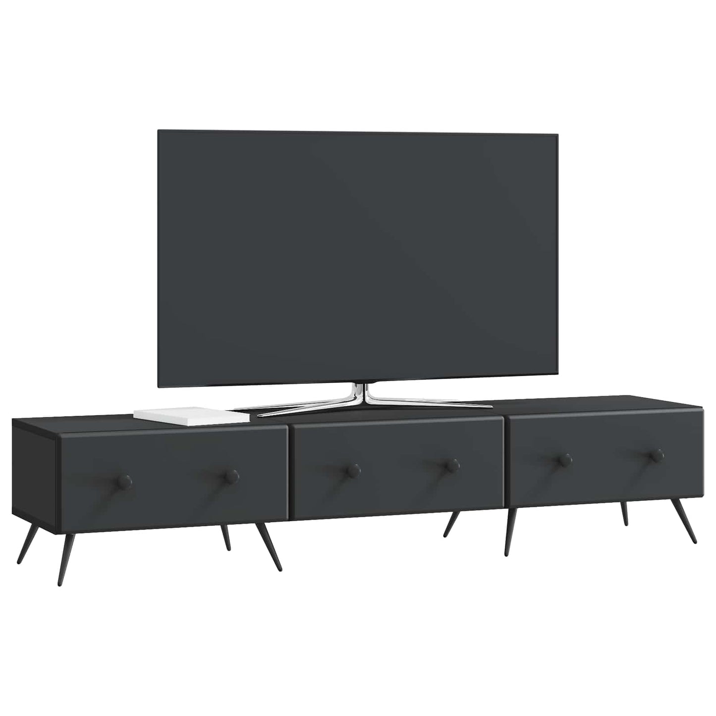TV-skåp med låda Svart 147 x 34,5 x 30 cm Konstruerat trä