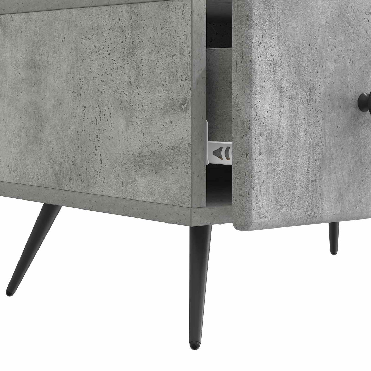 TV-skåp med låda Betonggrå 147 x 34,5 x 30 cm Konstruerat trä