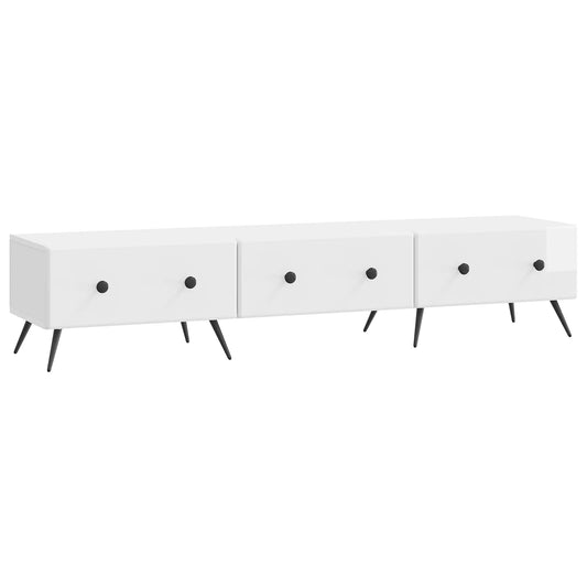 TV-skåp Vit högglans 147 x 34,5 x 30 cm Konstruerat trä