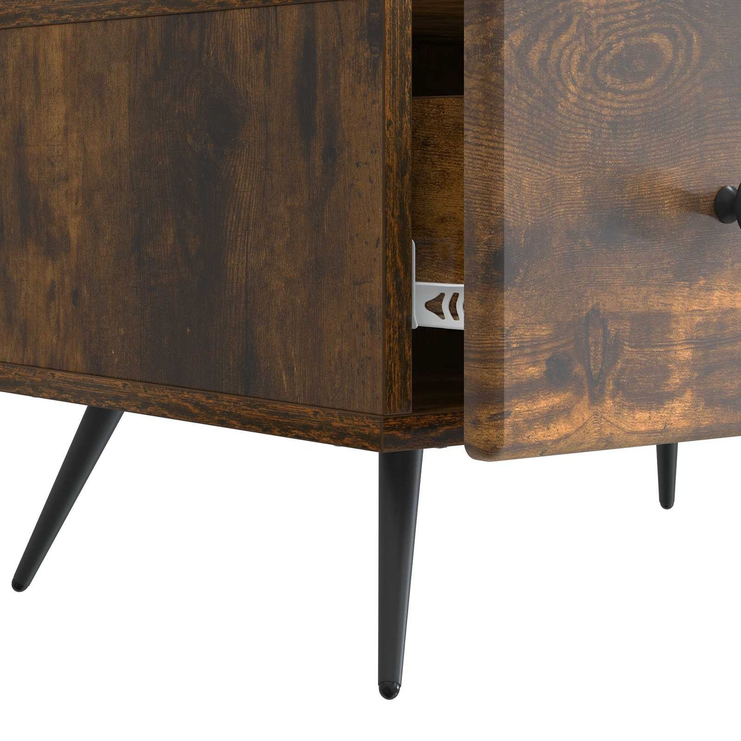TV-skåp med låda Rökt ek 147 x 34,5 x 30 cm Konstruerat trä