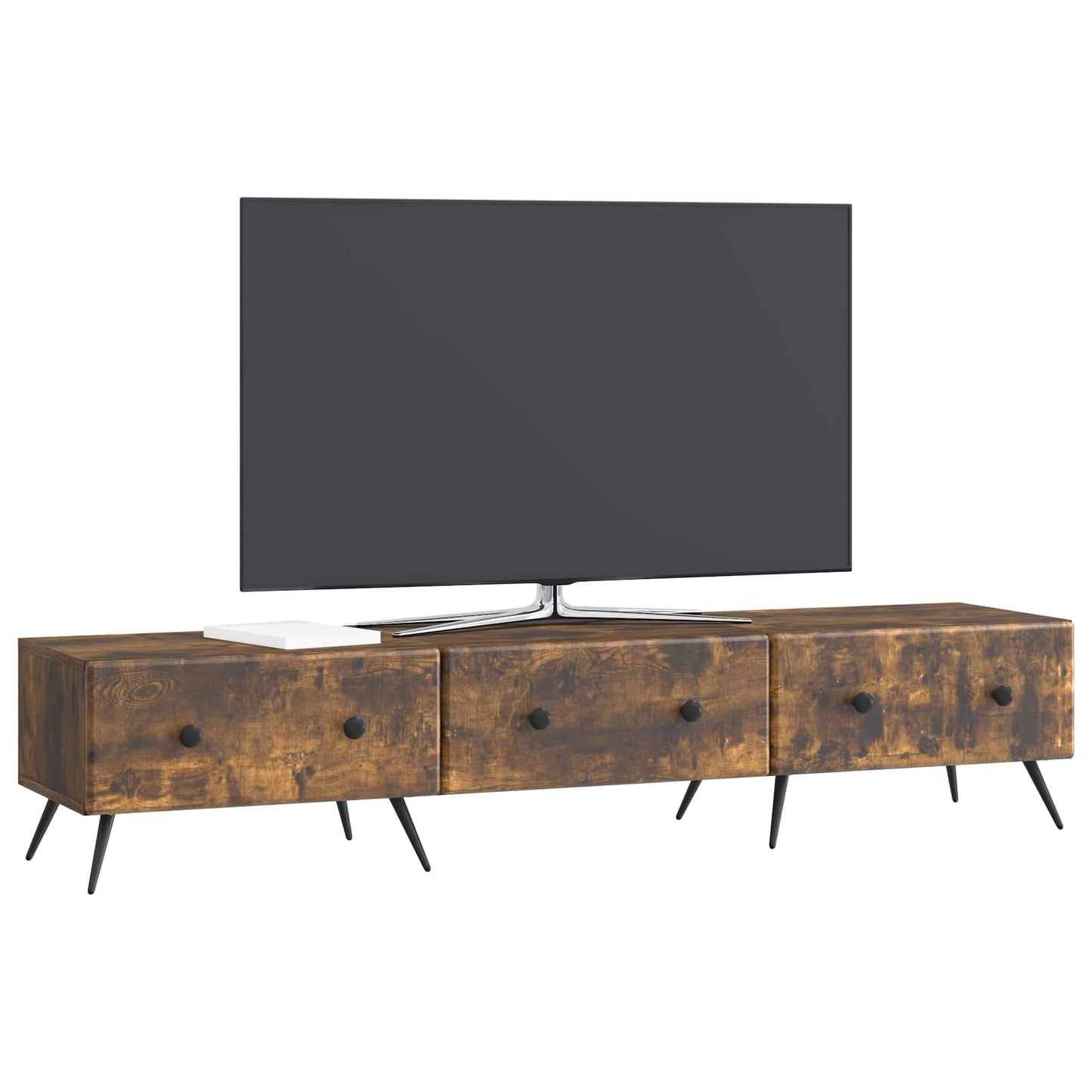 TV-skåp med låda Rökt ek 147 x 34,5 x 30 cm Konstruerat trä
