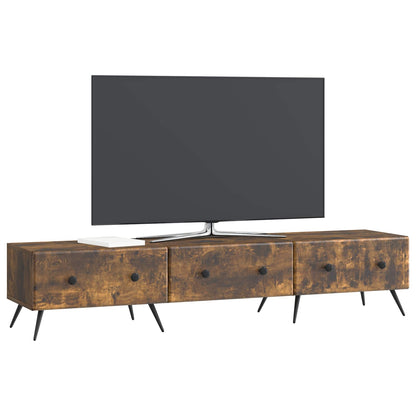 TV-skåp med låda Rökt ek 147 x 34,5 x 30 cm Konstruerat trä