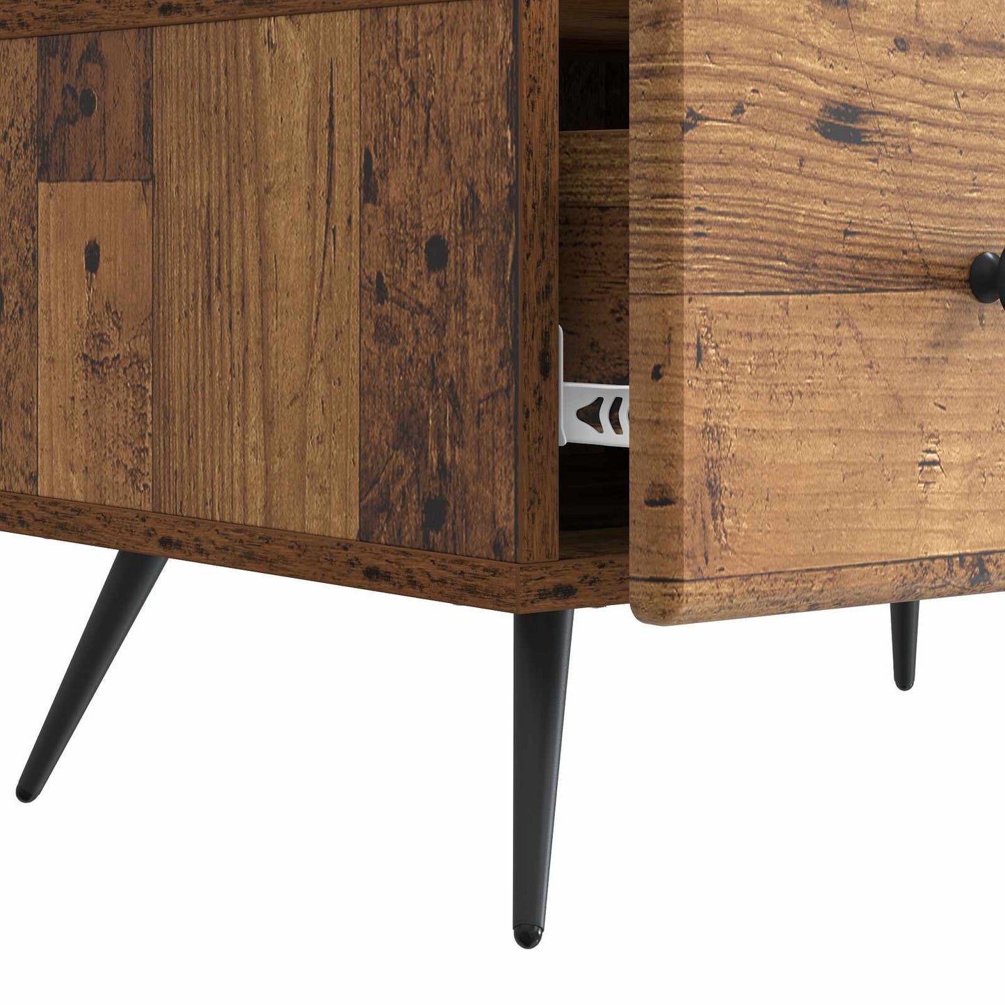 TV-skåp med låda Gammalt trä 147 x 34,5 x 30 cm Konstruerat trä