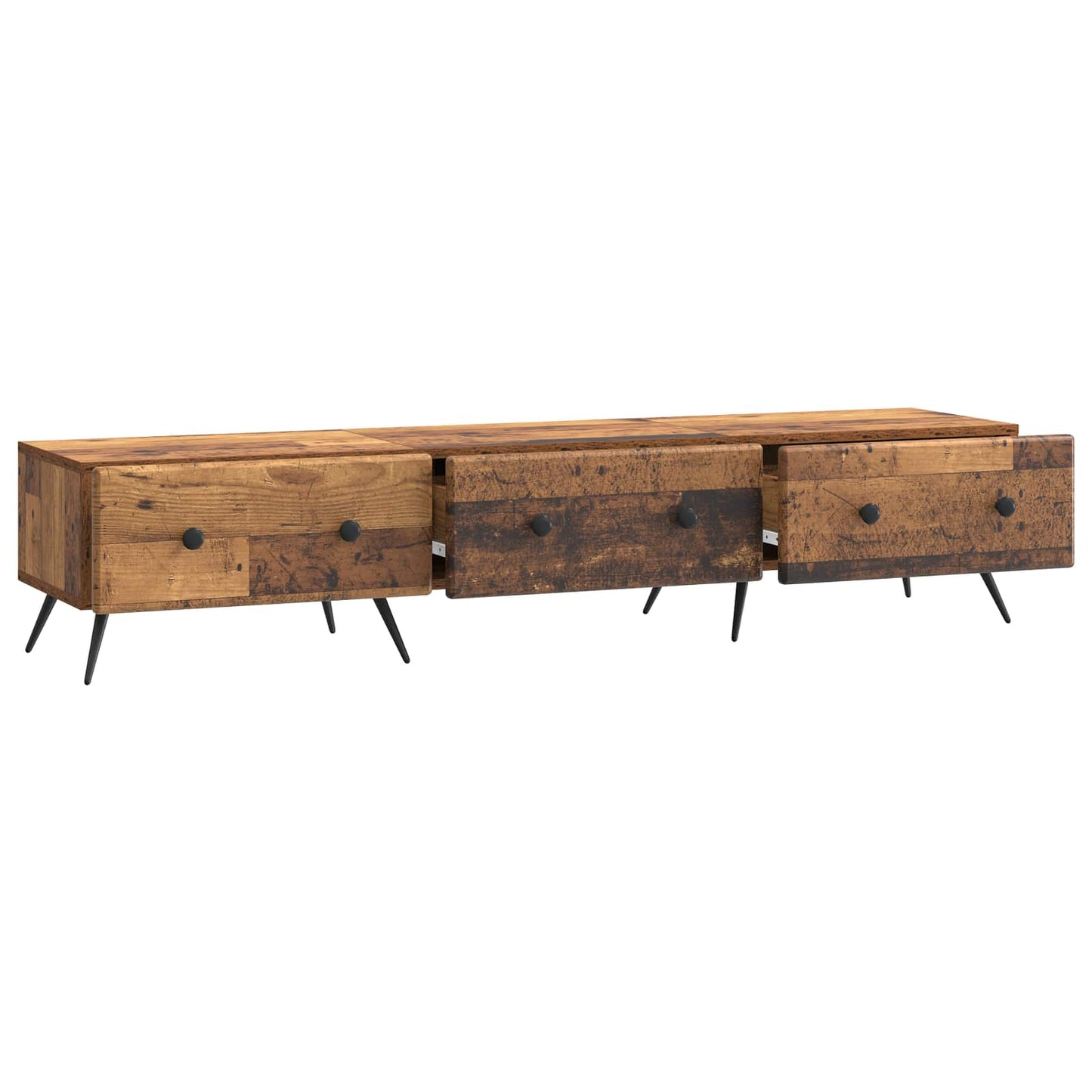 TV-skåp med låda Gammalt trä 147 x 34,5 x 30 cm Konstruerat trä