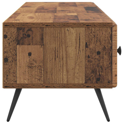 TV-skåp med låda Gammalt trä 147 x 34,5 x 30 cm Konstruerat trä