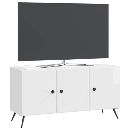 TV-skåp Vit högglans 99 x 34,5 x 50 cm Konstruerat trä