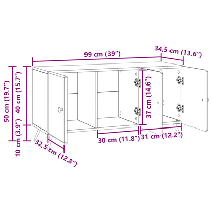 TV-skåp Rökt ek 99 x 34,5 x 50 cm Konstruerat trä