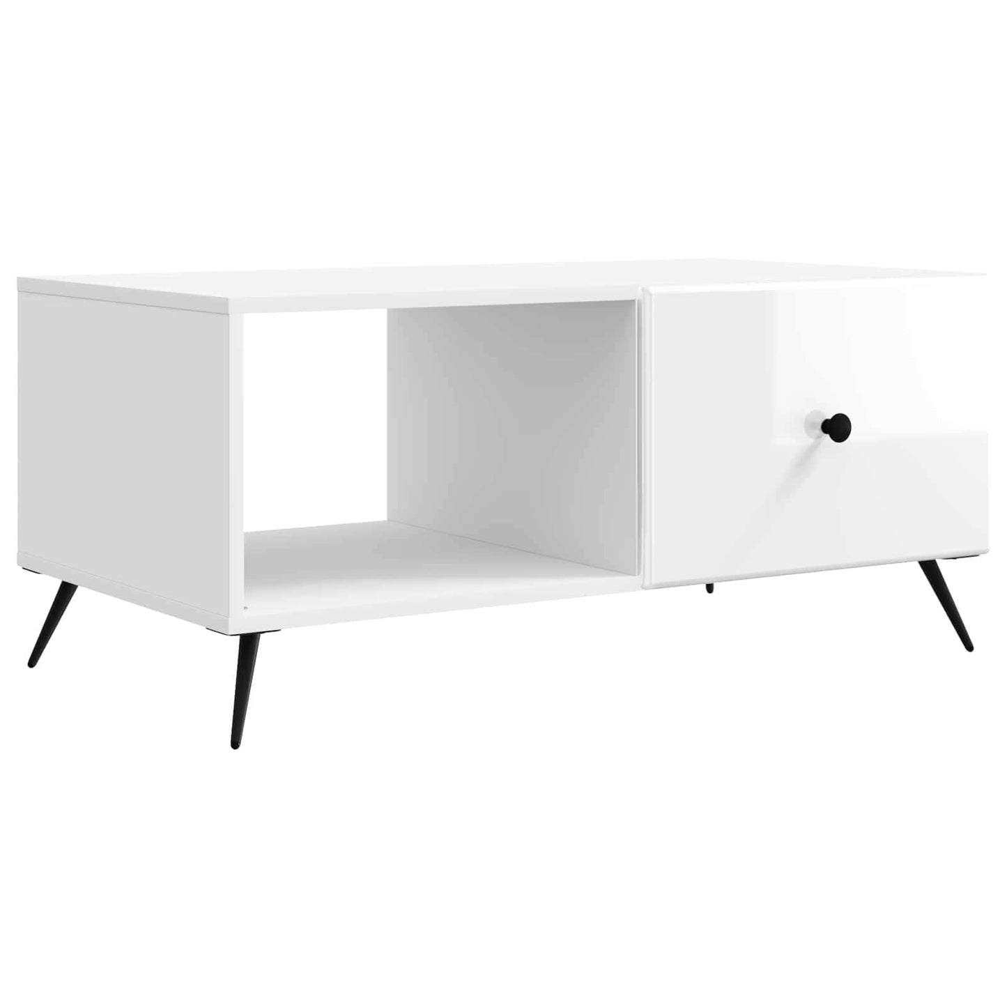 Kaffeebord Vit högglans 90 x 50 x 40 cm Konstruerat trä