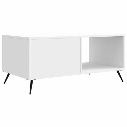Kaffeebord Vit högglans 90 x 50 x 40 cm Konstruerat trä