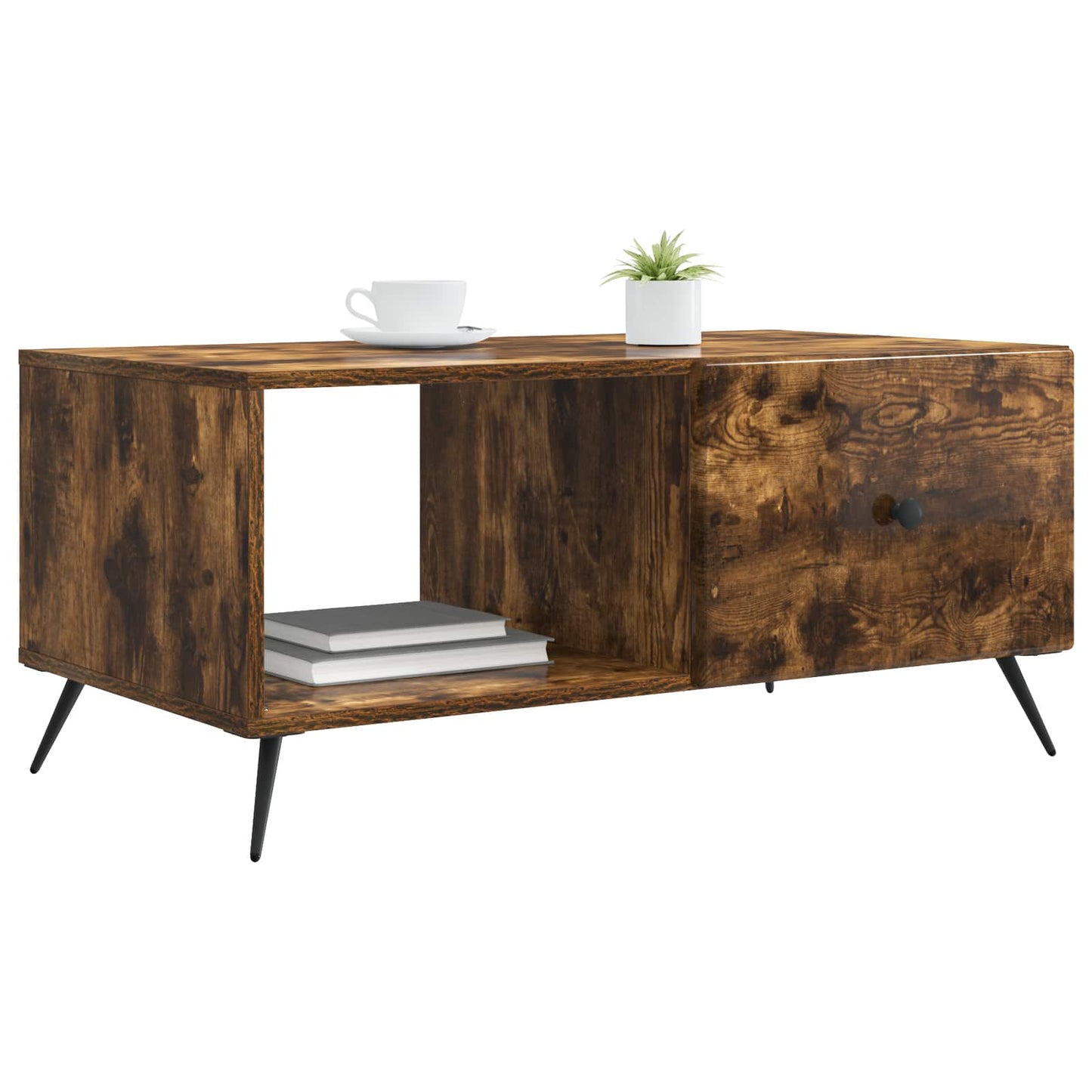 Kaffeebord Rökt ek 90 x 50 x 40 cm Konstruerat trä