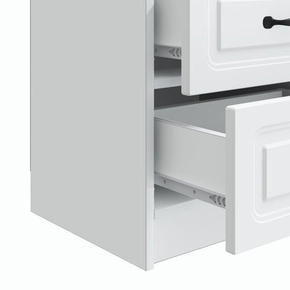 Nattduksbord 2 pcs Vit 43 x 34,5 x 44,5 cm Konstruerat trä