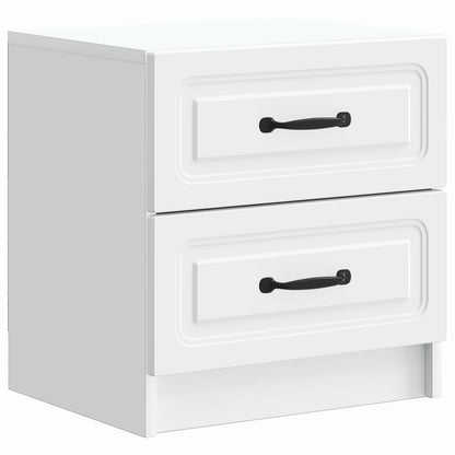 Nattduksbord 2 pcs Vit 43 x 34,5 x 44,5 cm Konstruerat trä