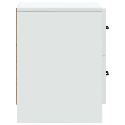 Nattduksbord 2 pcs Vit 43 x 34,5 x 44,5 cm Konstruerat trä