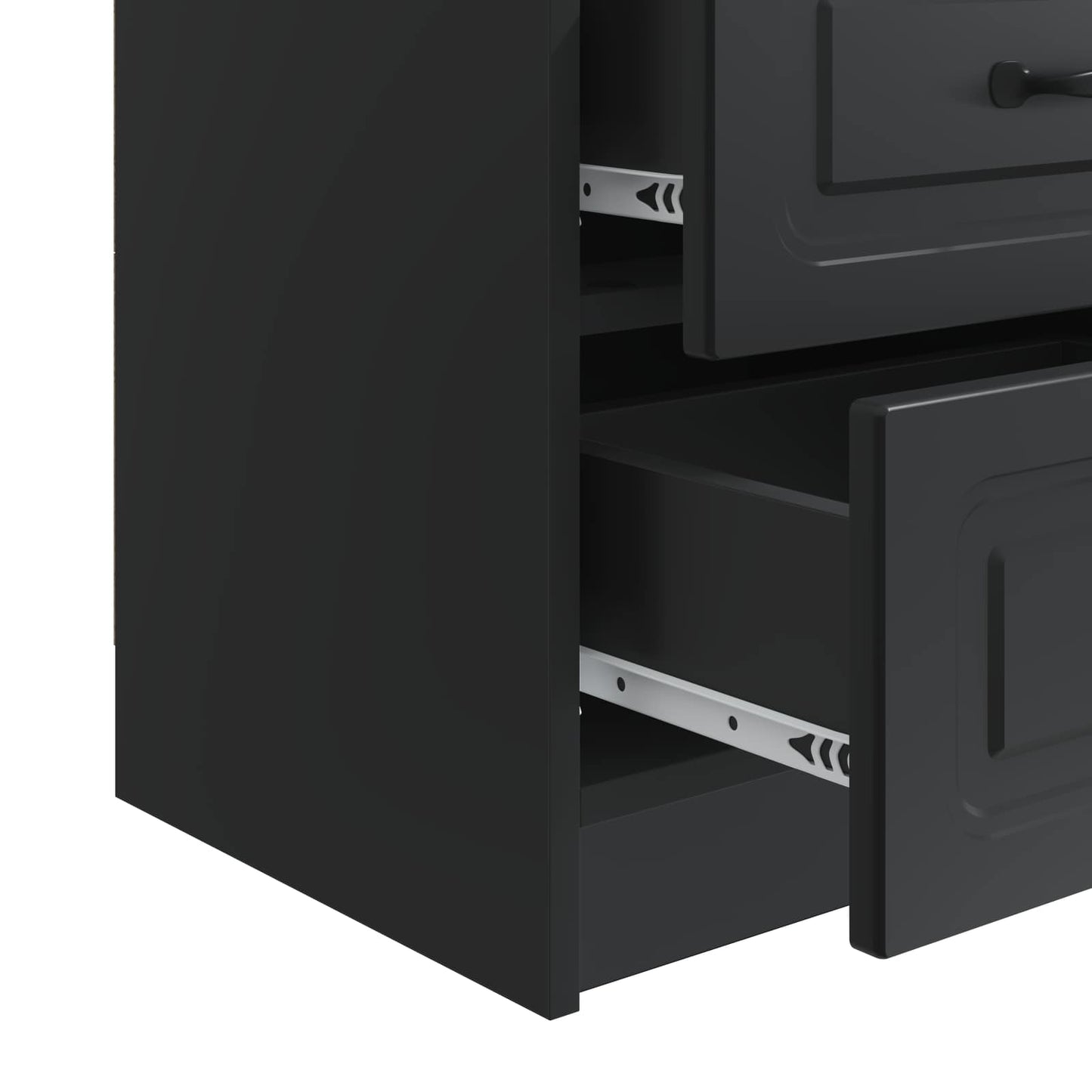 Nattduksbord 2 pcs Svart 43 x 34,5 x 44,5 cm Konstruerat trä