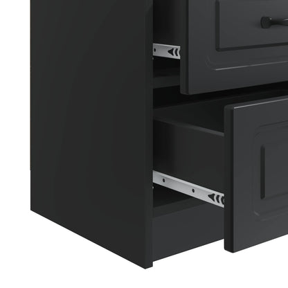 Nattduksbord 2 pcs Svart 43 x 34,5 x 44,5 cm Konstruerat trä
