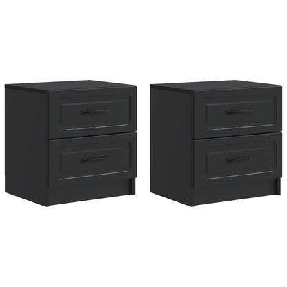 Nattduksbord 2 pcs Svart 43 x 34,5 x 44,5 cm Konstruerat trä
