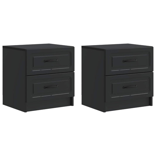 Nattduksbord 2 pcs Svart 43 x 34,5 x 44,5 cm Konstruerat trä