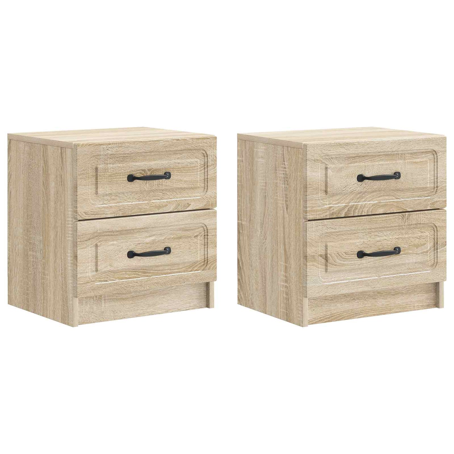 Nattduksbord med låda 2 pcs Sonoma-ek 43 x 34,5 x 44,5 cm