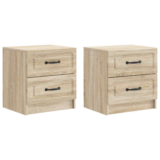 Nattduksbord med låda 2 pcs Sonoma-ek 43 x 34,5 x 44,5 cm