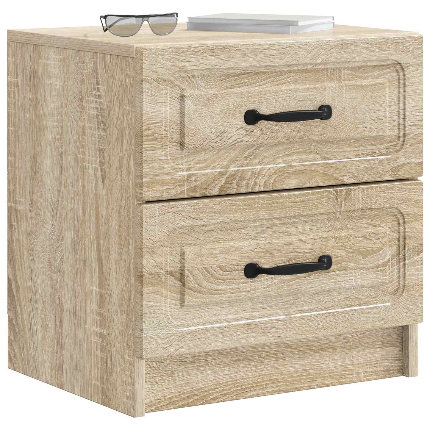 Nattduksbord med låda 2 pcs Sonoma-ek 43 x 34,5 x 44,5 cm