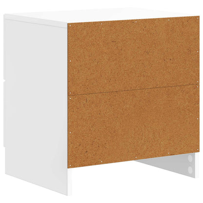 Nattduksbord Vit högglans 43 x 34,5 x 44,5 cm Konstruerat trä