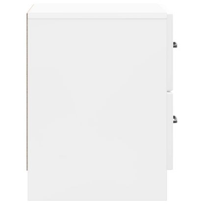 Nattduksbord Vit högglans 43 x 34,5 x 44,5 cm Konstruerat trä