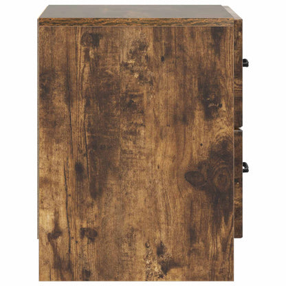 Nattduksbord 2 pcs Rökt ek 43 x 34,5 x 44,5 cm Konstruerat trä