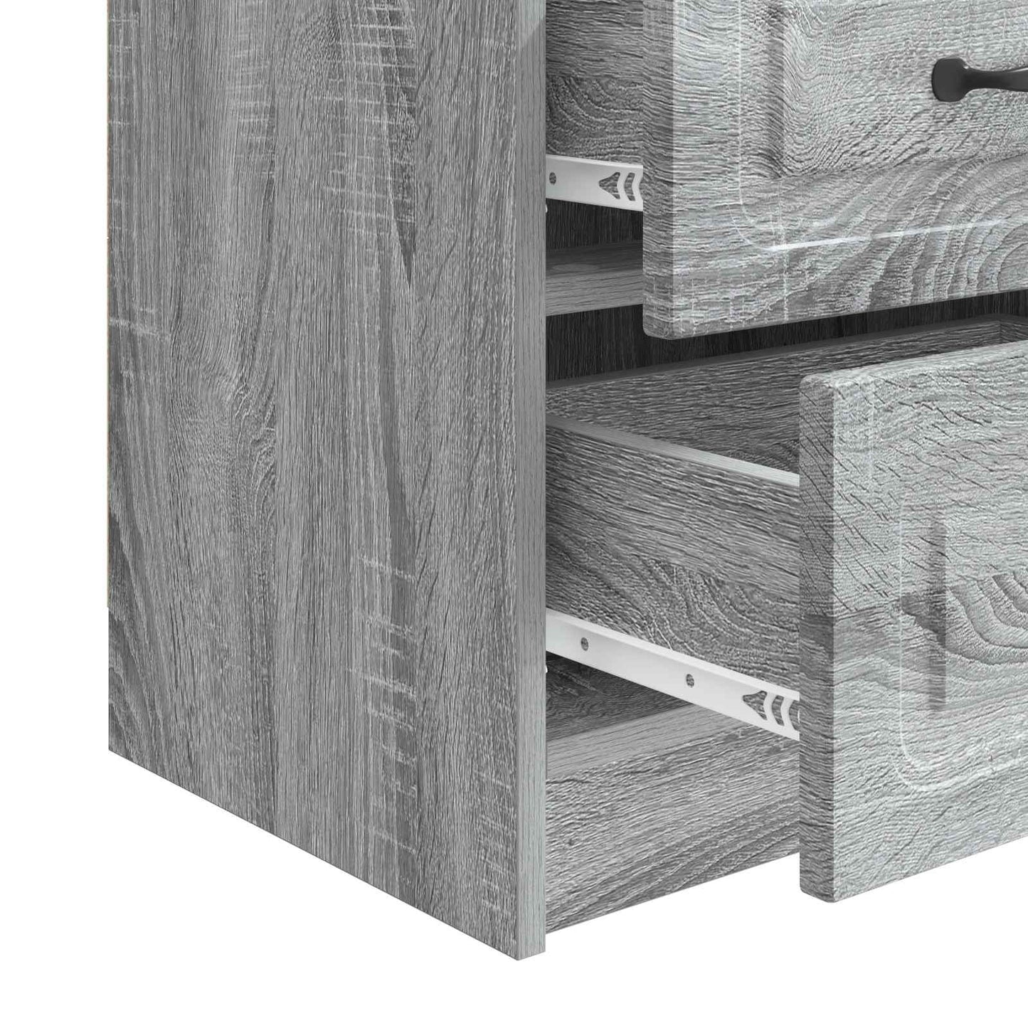 Nattduksbord med låda 2 pcs Grå sonoma-ek 43 x 34,5 x 44,5 cm