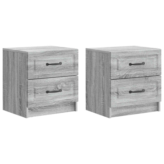 Nattduksbord med låda 2 pcs Grå sonoma-ek 43 x 34,5 x 44,5 cm